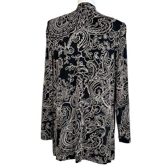 Dressbarn Event Jacket Women 16W Shimmer Gold Glitter Black Velour Mock Tank Top - Picture 4 of 12